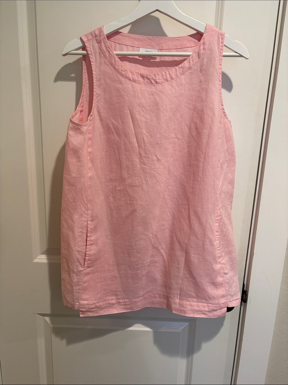 Pure Jill - 100% Linen Light Pink Sleeveless Tank Top - small petite